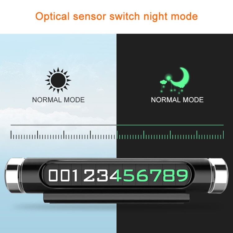 Rotating Luminous Car Parking Card with Magnetic Design and Phone Number Display