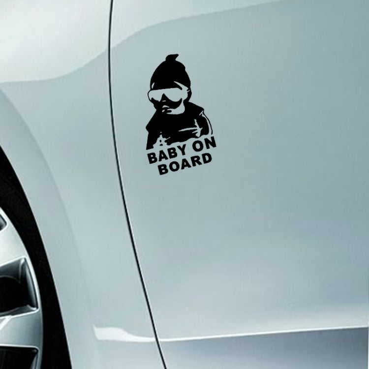 20pcs 14*9CM BABY ON BOARD Cool Rear Reflective Sunglasses Child Car Stickers Warning Decals, BABY ON BOARD