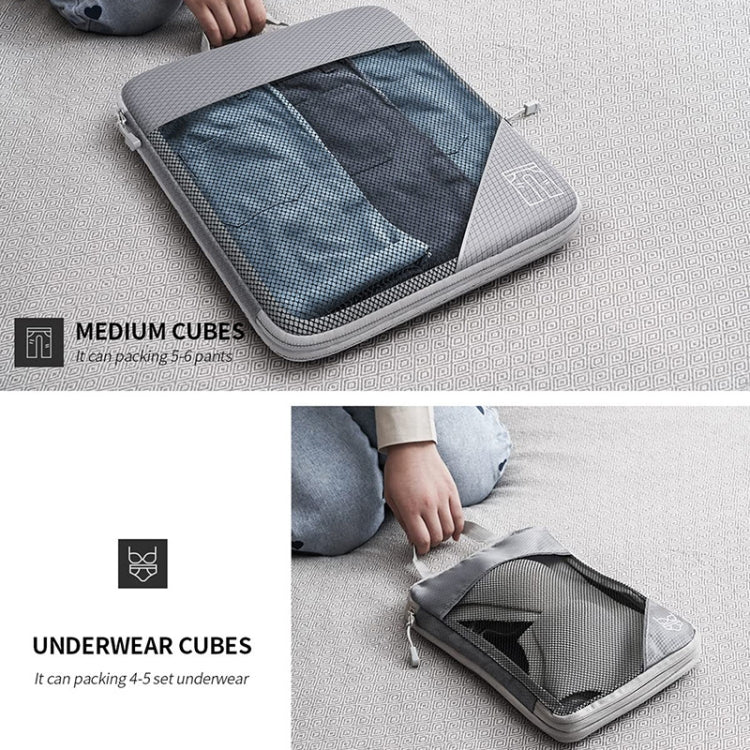 3 In 1 Compression Mesh Travel Cubes Clothes Underwear Packing Bags