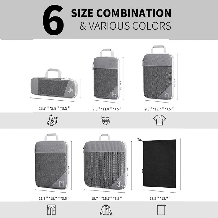 3 In 1 Compression Mesh Travel Cubes Clothes Underwear Packing Bags