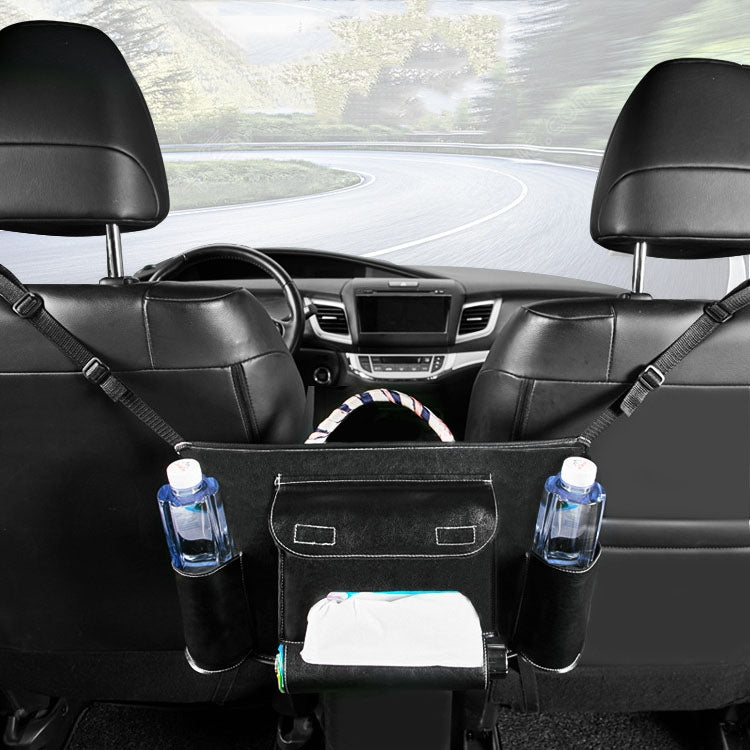Versatile Leather Car Seat Organiser – Multifunctional Hanging Storage Bag