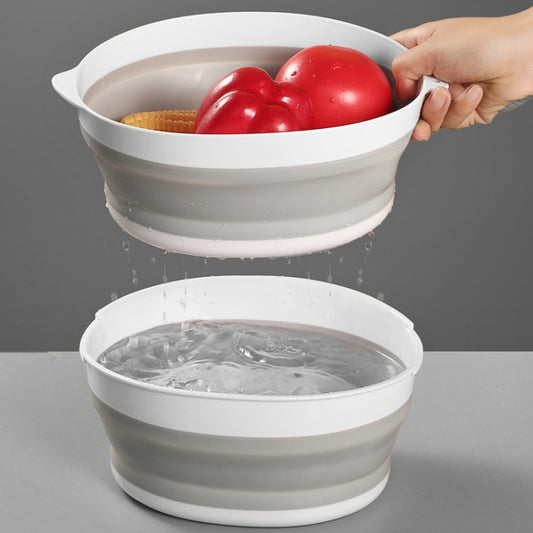 2 Sets Double-Layer Foldable Drain Washing Basket Kitchen Storage Basket Fresh Fruits & Vegetables