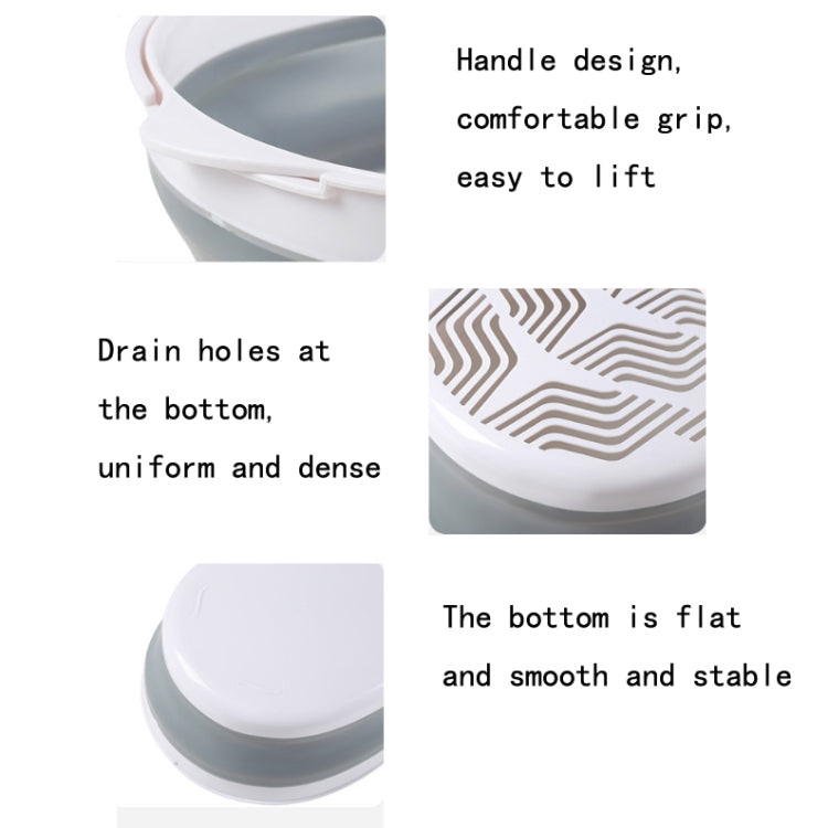 2 Sets Double-Layer Foldable Drain Washing Basket Kitchen Storage Basket Fresh Fruits & Vegetables