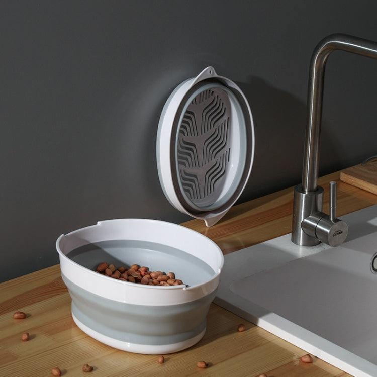 2 Sets Double-Layer Foldable Drain Washing Basket Kitchen Storage Basket Fresh Fruits & Vegetables