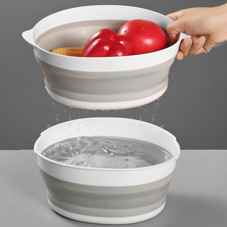2 Sets Double-Layer Foldable Drain Washing Basket Kitchen Storage Basket Fresh Fruits & Vegetables