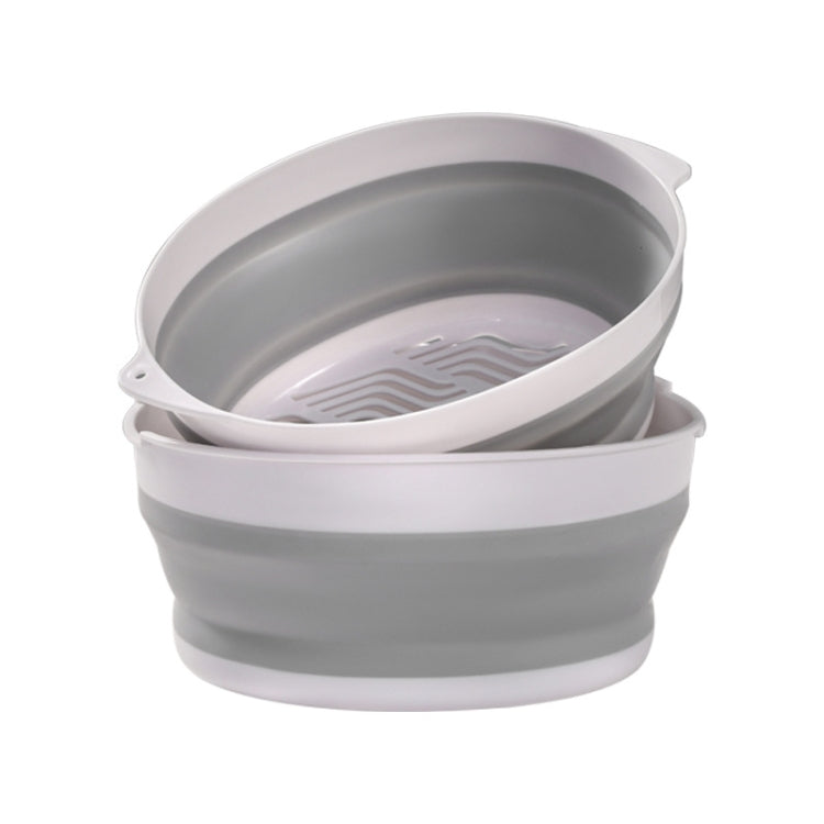 2 Sets Double-Layer Foldable Drain Washing Basket Kitchen Storage Basket Fresh Fruits & Vegetables