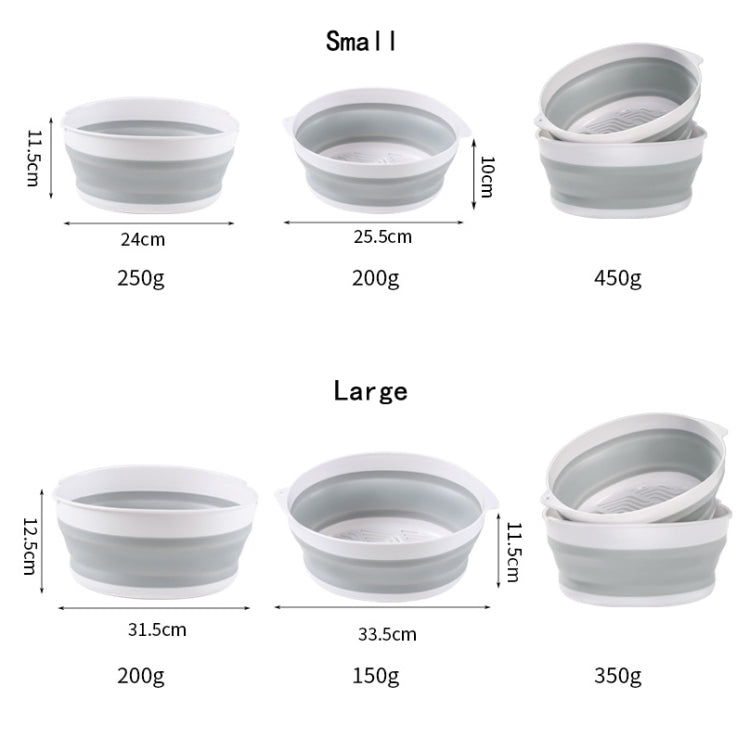 2 Sets Double-Layer Foldable Drain Washing Basket Kitchen Storage Basket Fresh Fruits & Vegetables