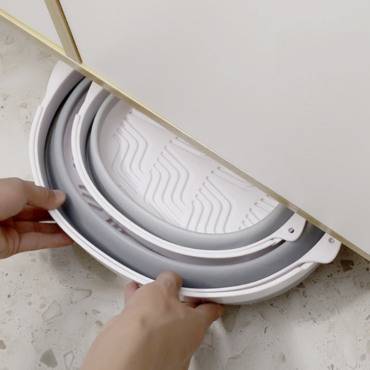 2 Sets Double-Layer Foldable Drain Washing Basket Kitchen Storage Basket Fresh Fruits & Vegetables