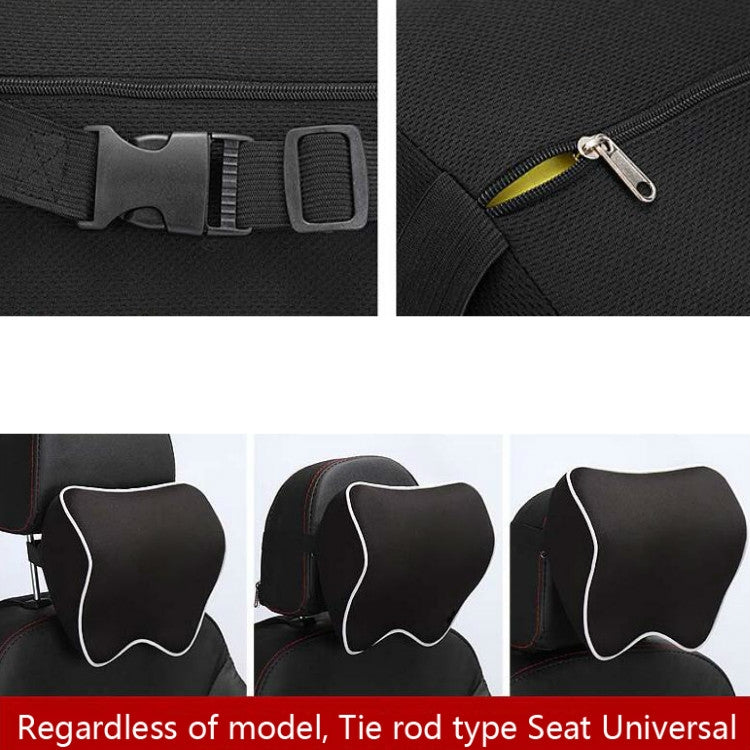 Car Headrest Pillow Neck Pillow Car Memory Foam Cervical Pillow Interior Supplies, Memory Foam Pillow(Black Red Edge), Memory Foam Pillow(Black Brown Edge), Memory Foam Pillow(Black White Edges), Memory Foam Pillow(Beige), Memory Foam Pillow(Light Brown)