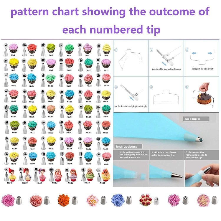 137 in 1 Cake Turntable Set Decorating Mouth Decorating Bag Baking Tool