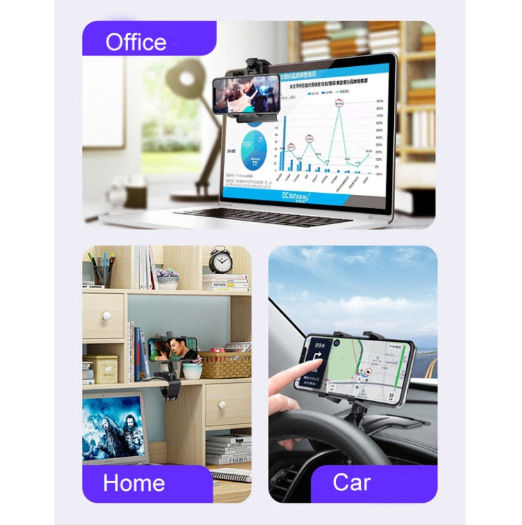 Versatile Car Mobile Phone Mount with 360-Degree Rotation and Hidden Stop Sign