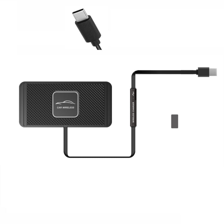 15W QI Wireless Car Charger with Anti-Slip Mat and TYPE-C Interface