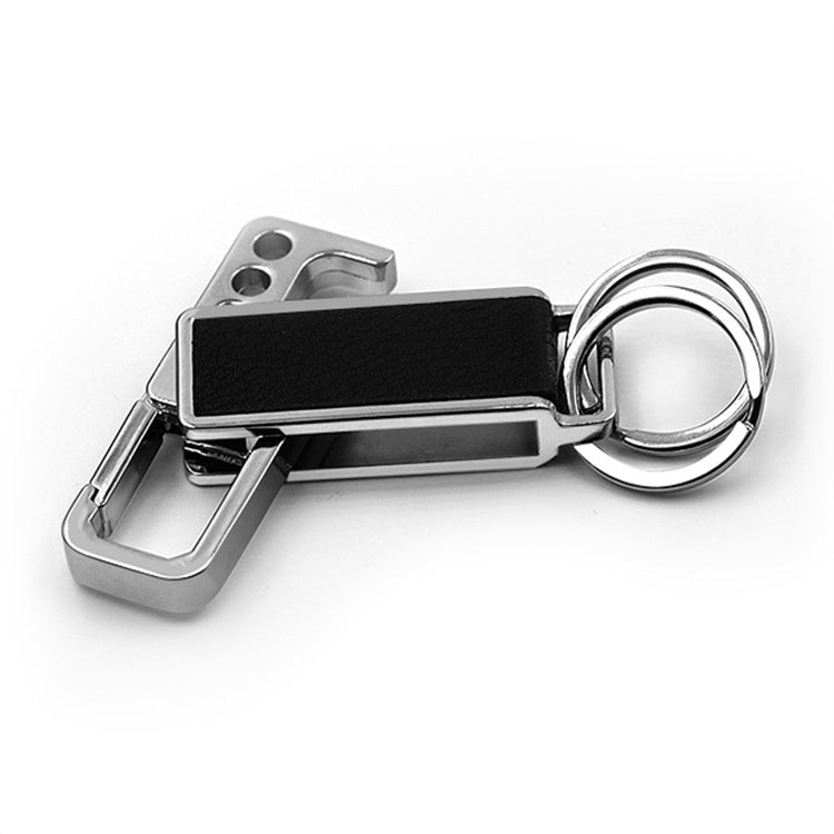 Lychee Design Leather Double Ring Corkscrew Keyring - 3 Pack