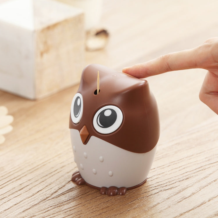 Plastic Owl Press Type Automatic Toothpick Box