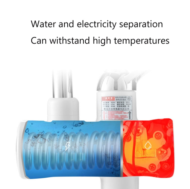 Kitchen Instant Electric Hot Water Faucet Hot & Cold Water Heater EU Plug