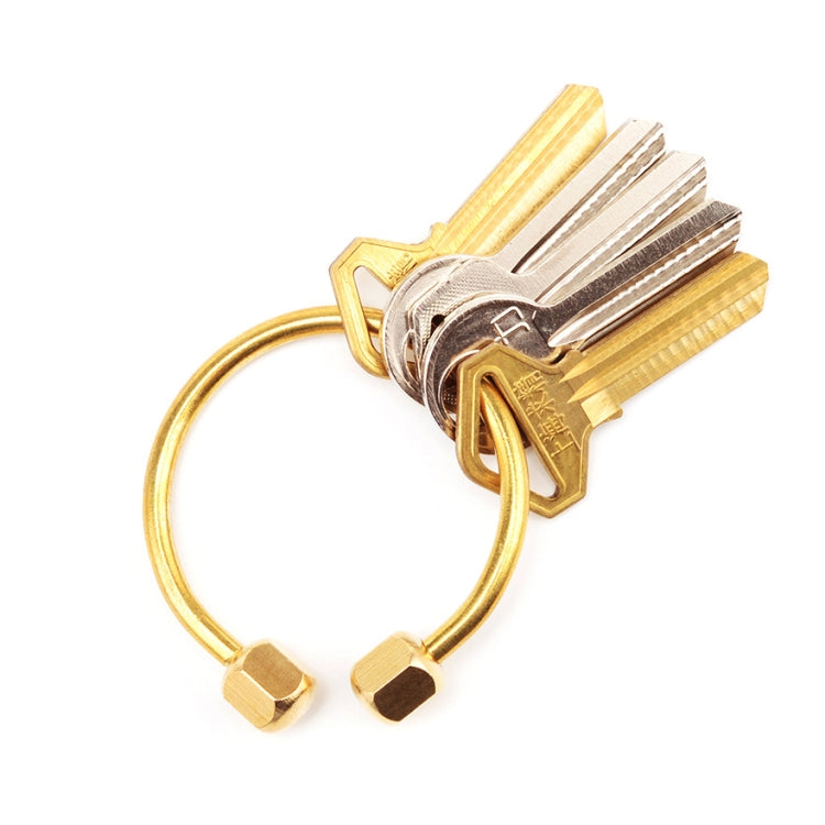Set of 2 Vintage Brass Key Rings with Secure Locking Mechanism - Durable Key Storage Accessories