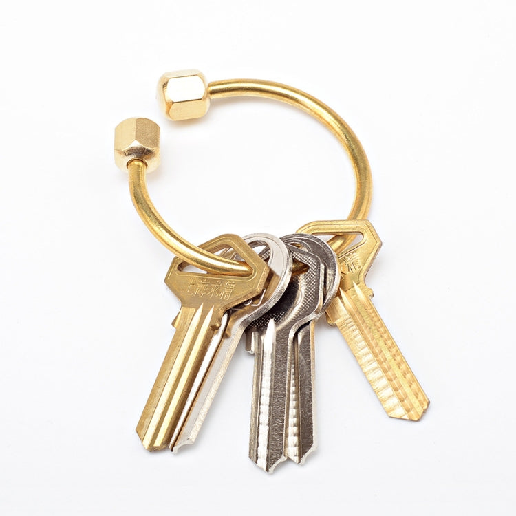 Set of 2 Vintage Brass Key Rings with Secure Locking Mechanism - Durable Key Storage Accessories