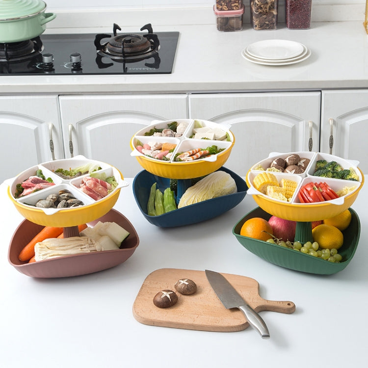 Vegetable Washing Draining Basket Split-Grid Rotating Multi-Layer Hot Pot Platter