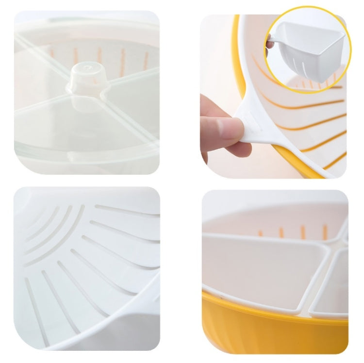 Vegetable Washing Draining Basket Split-Grid Rotating Multi-Layer Hot Pot Platter