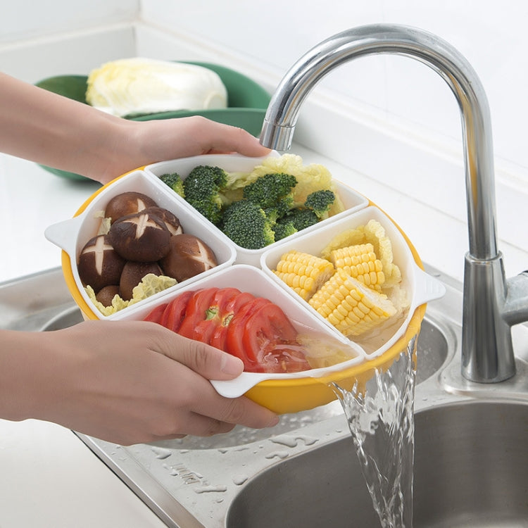 Vegetable Washing Draining Basket Split-Grid Rotating Multi-Layer Hot Pot Platter