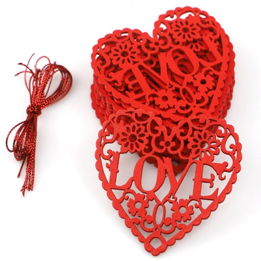 10pcs / Pack Valentines Day Wedding Supplies Hollow Love Decoration Small Pendant JM01767
