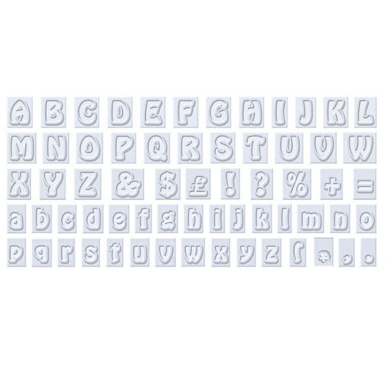 64 in 1 Plastic English Alphabet Symbol Cake Biscuit Mold Set