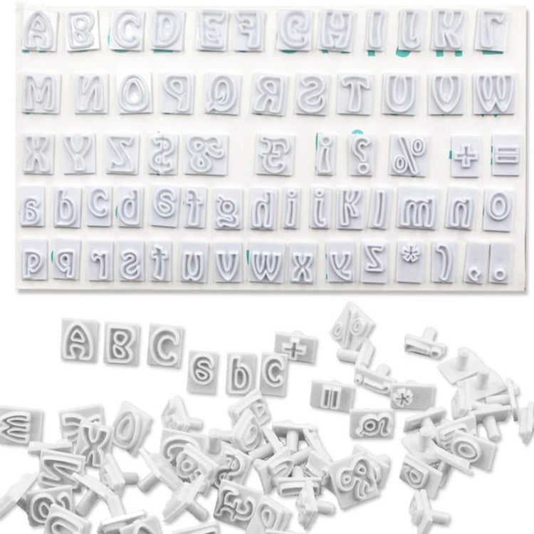 64 in 1 Plastic English Alphabet Symbol Cake Biscuit Mold Set