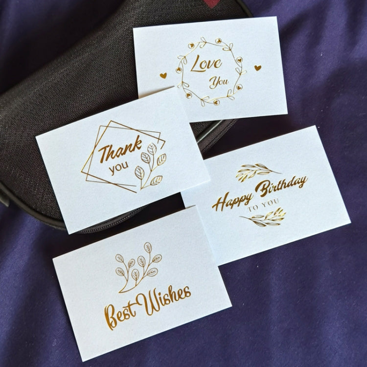 150 PCS Wedding Blessing Card Thank You Message Gift Decoration Card Bronzing Flower Greeting Card