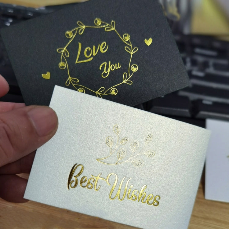 150 PCS Wedding Blessing Card Thank You Message Gift Decoration Card Bronzing Flower Greeting Card