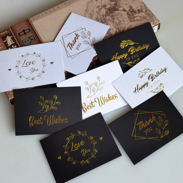 150 PCS Wedding Blessing Card Thank You Message Gift Decoration Card Bronzing Flower Greeting Card
