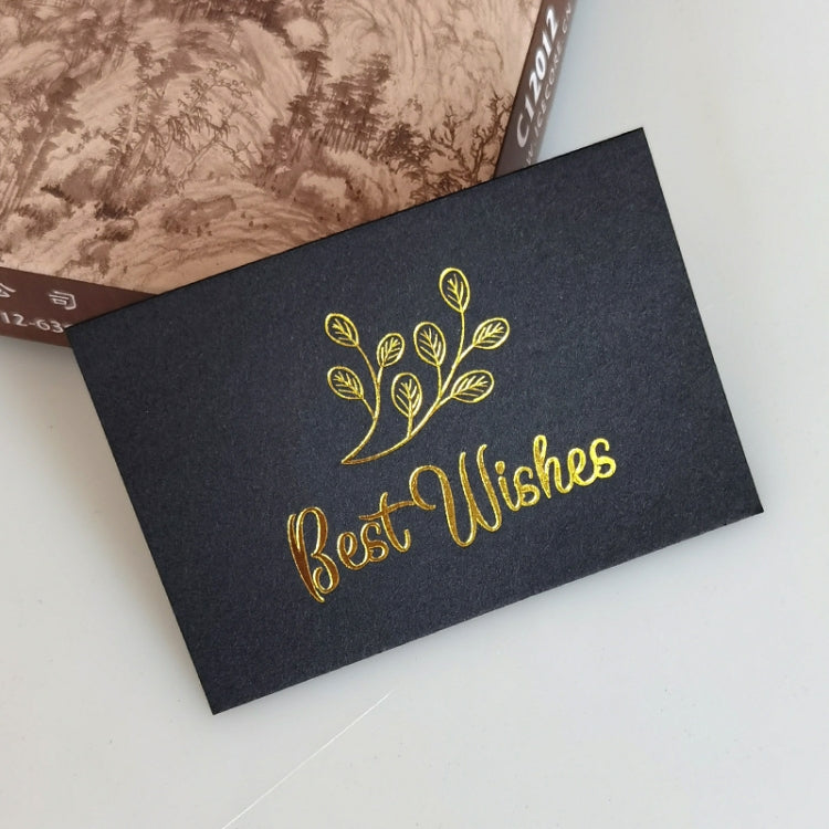 150 PCS Wedding Blessing Card Thank You Message Gift Decoration Card Bronzing Flower Greeting Card