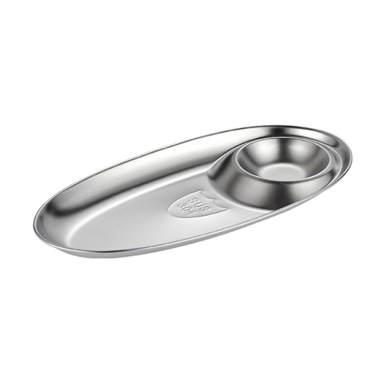 Stainless Steel Seasoning Plate Split Plate Sauce Plate Hotel Barbecue Snack Plate Small
