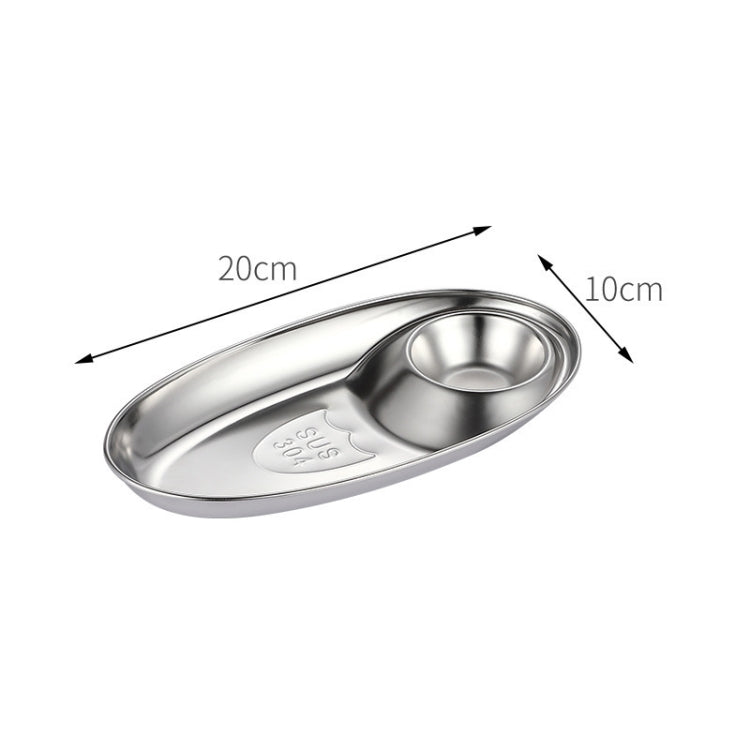 Stainless Steel Seasoning Plate Split Plate Sauce Plate Hotel Barbecue Snack Plate Small