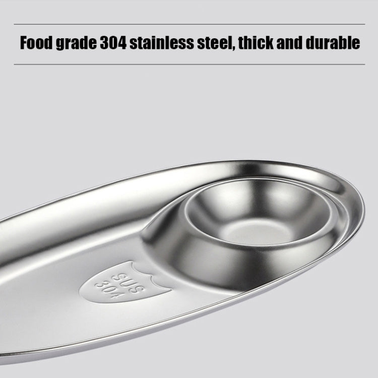 Stainless Steel Seasoning Plate Split Plate Sauce Plate Hotel Barbecue Snack Plate Small