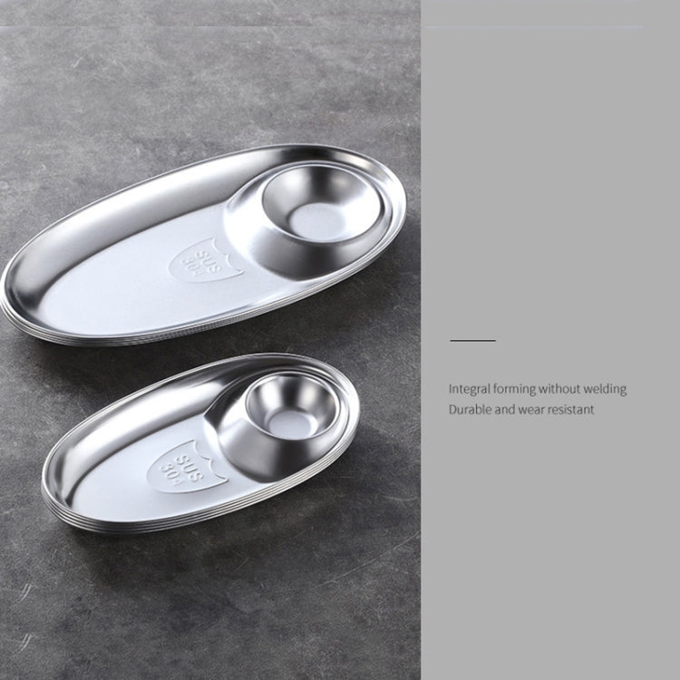 Stainless Steel Seasoning Plate Split Plate Sauce Plate Hotel Barbecue Snack Plate Small