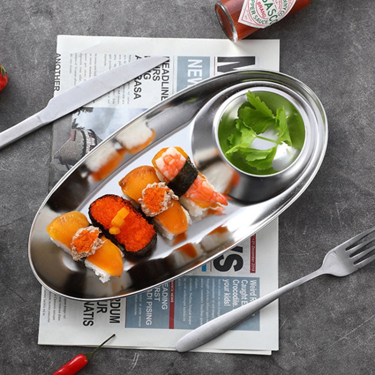 Stainless Steel Seasoning Plate Split Plate Sauce Plate Hotel Barbecue Snack Plate Small