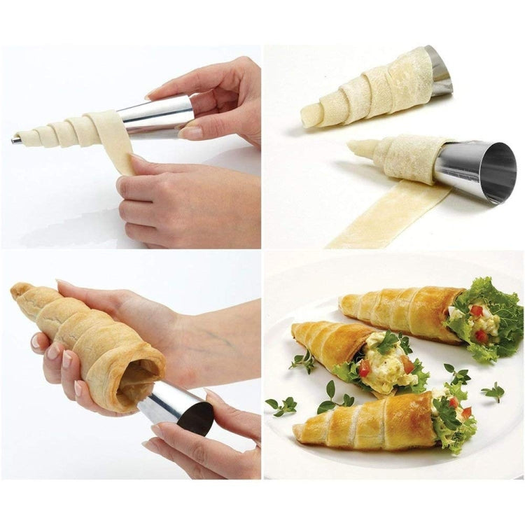 17 in 1 Ice Cream Crispy Mold Set Stainless Steel Conical Roller Croissant Tool