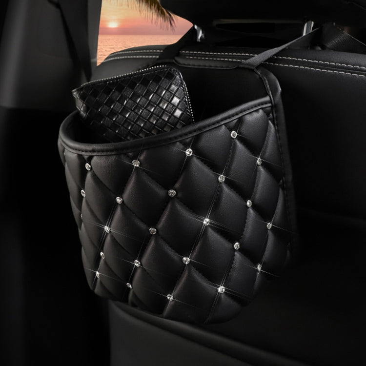 Diamond-Studded Car Seat Back Organiser - Stylish Multi-Function Storage Net Bag