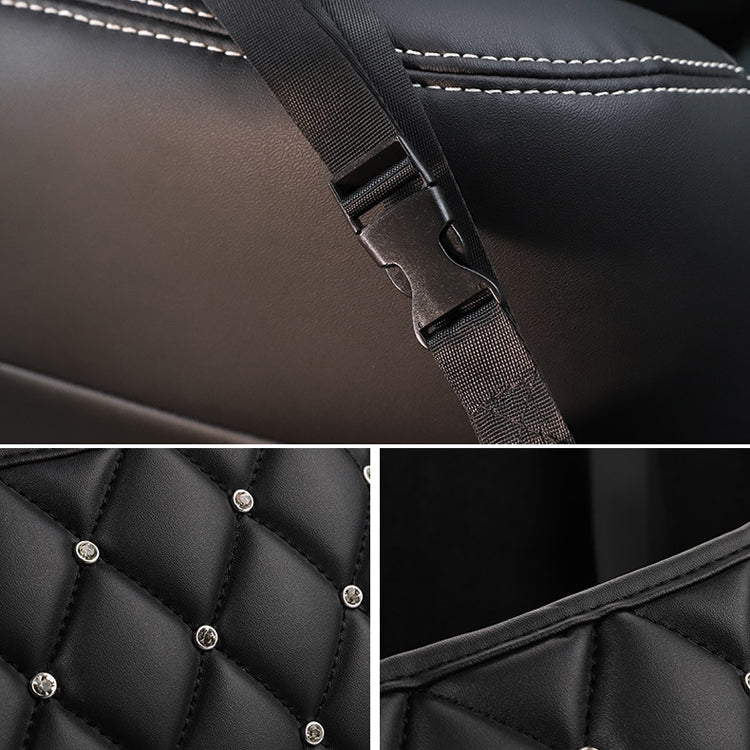 Diamond-Studded Car Seat Back Organiser - Stylish Multi-Function Storage Net Bag