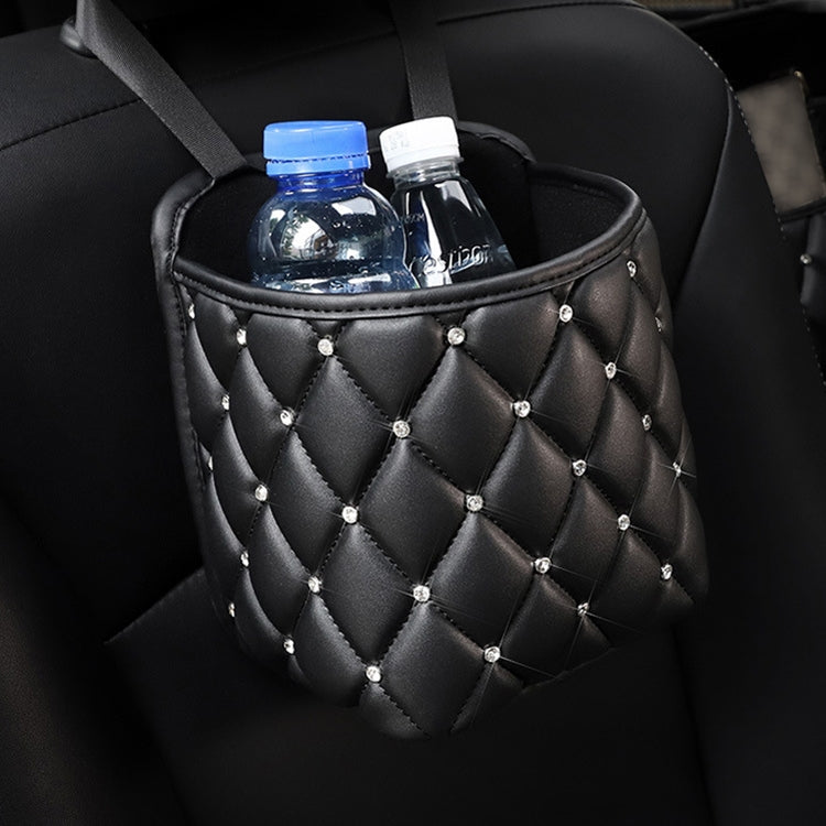 Diamond-Studded Car Seat Back Organiser - Stylish Multi-Function Storage Net Bag
