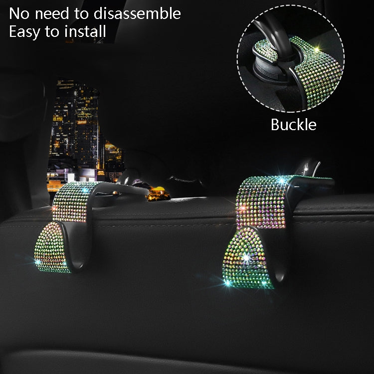 Elegant Diamond-Studded Multi-Purpose Car Seat Hooks - 3 Pack