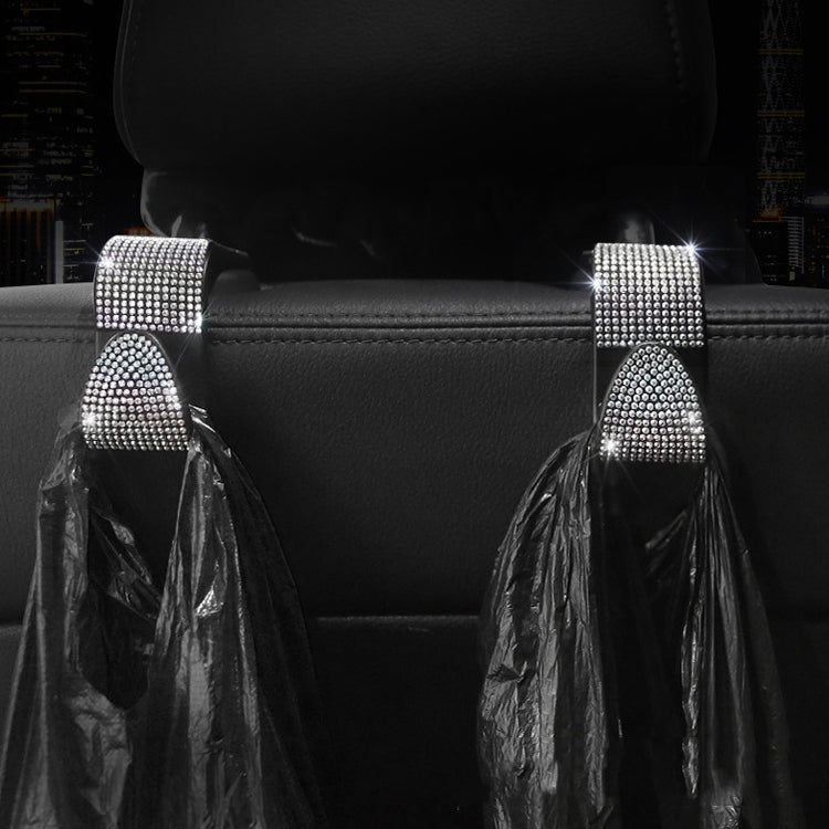 Elegant Diamond-Studded Multi-Purpose Car Seat Hooks - 3 Pack