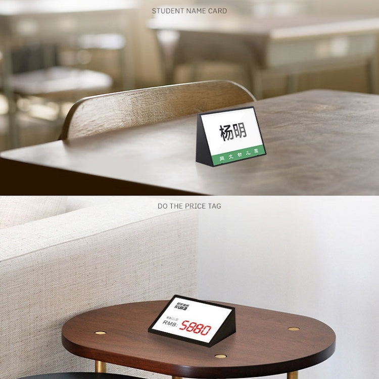 Acrylic Triangle Price Tag Student Desk Seat Board, Size: 10x7cm (Black)
