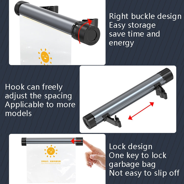 Multi-Functional Car Organiser with Garbage Bag, Tablet Holder, and Adjustable Hooks