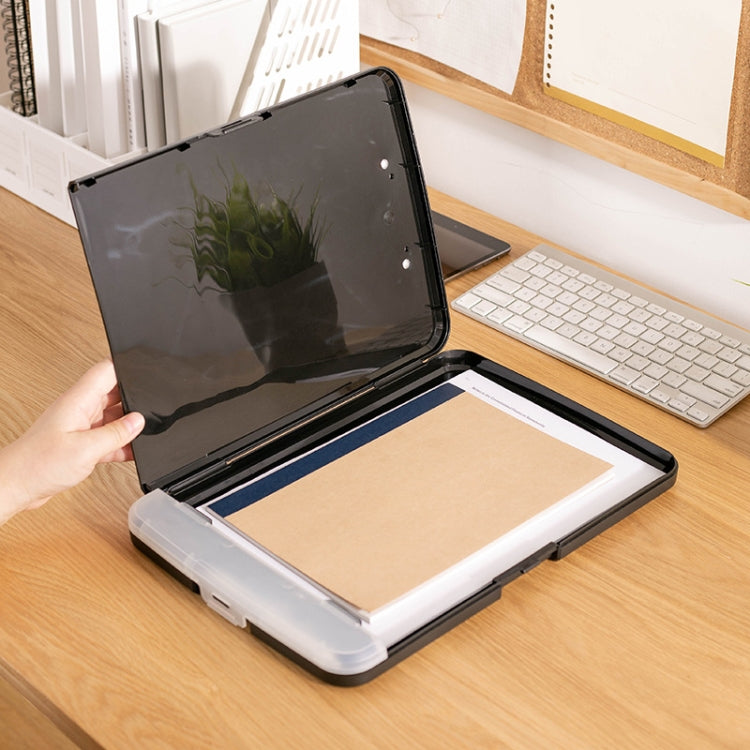 A4 Desktop Plastic Folder Data File Storage Box With Copy Panel Clip Function