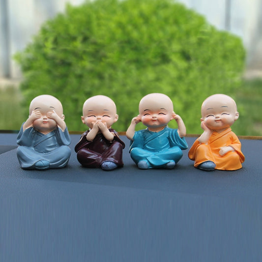 Adorable Resin Monks Car Ornaments for Charming Interior Décor