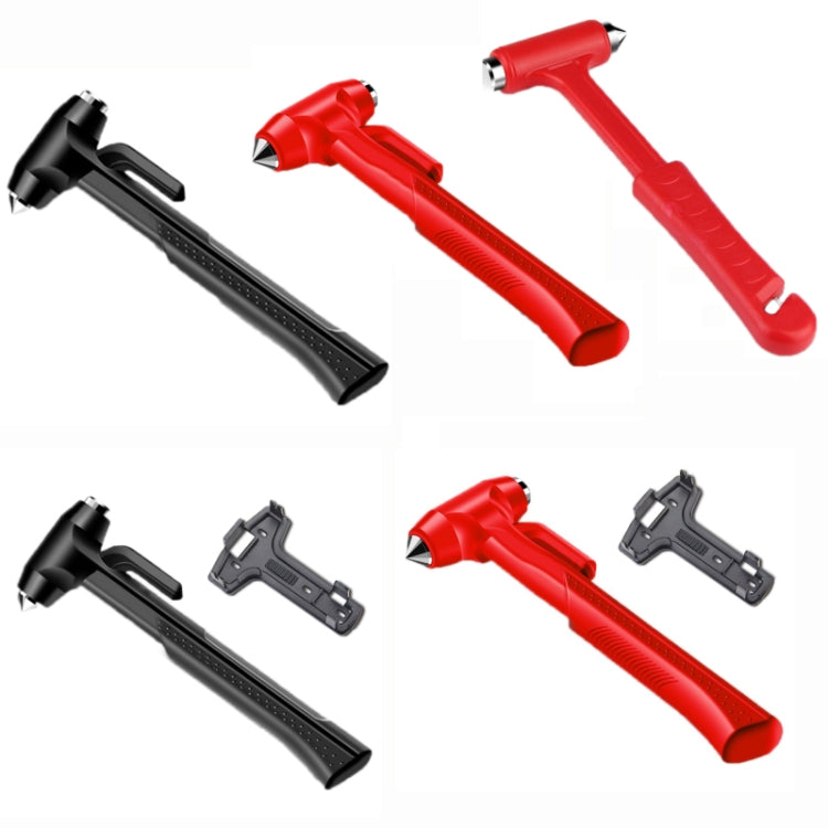 Car Safety Life-Saving Hammer Car Emergency Multifunctional Window Breaker, Upgraded Black, Upgraded Red, Ordinary Red, Deluxed Black With Fixed Rack, Deluxed Red With Fixed Rack, Deluxed Silver 3 in 1