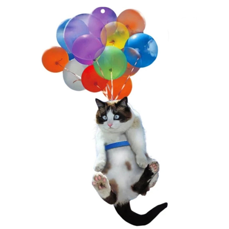 Vibrant Balloon Cat Car Charm - Set of 2 for Rearview Mirror Decor