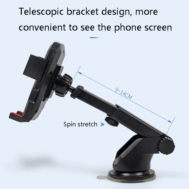 Telescopic Car Phone Holder with Automatic Lock and 360-Degree Rotation
