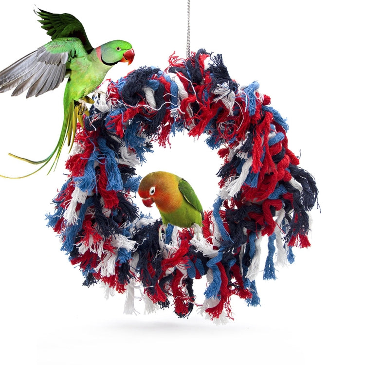 Bird Chew Toy Parrot Swing Cotton Rope Ring Swing Cotton Ring